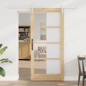 Porta Deslizante com Conjunto de Ferragens 'ORKDAL'Madeira Sólida e Vi