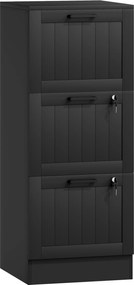 HOMCOM Bloco de Gavetas para Escritório com 3 Gavetas para Escritório com Fechaduras Gavetas Suspensas para A4 40x40x101 cm Preto | Aosom Portugal