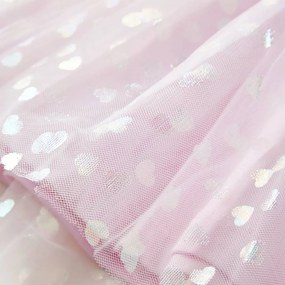 Vestido de criança com folhos rosa-claro 140