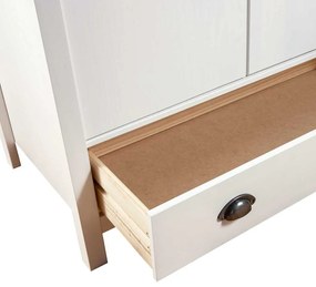 Roupeiro 3 portas Hill 127x50x170 cm pinho maciço branco