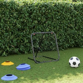 Rede de ressalto de futebol ajustável 84x73x60-80 cm aço preto
