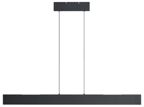 Candeeiro suspenso moderno preto Incl. LED regulável em 3 níveis Easylift - Straight