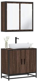 vidaXL 2 pcs conj. móveis WC derivados madeira cor carvalho castanho