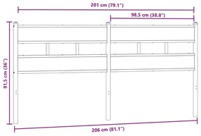 Cabeceira de cama 200cm derivados madeira/ferro carvalho sonoma