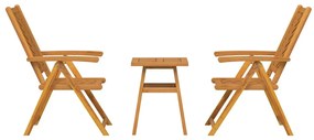 Conjunto Bistro de Jardim 3 pcs Castanho