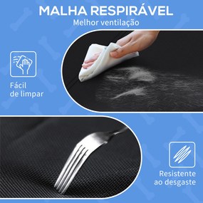 Cama Elevada para Cães Respirável para Cães Pequenos 91x69x29 cm Tecido de Textilene Apoio de Cabeça Preto