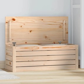 vidaXL Caixa de arrumação 89x36,5x33 cm madeira de pinho maciça