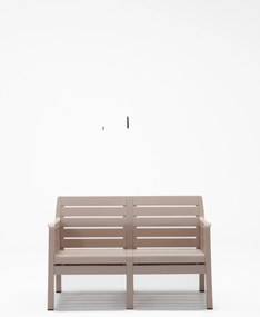 Conjunto de Lounge de Jardim Lara em Cappuccino com Sofá de 2 Lugares,
