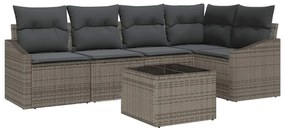 Conjunto de Jantar de Jardim com 5 Peças e Almofadas em Rattan Sintéti
