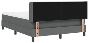Cama Box Spring com Colchão, Cinza Escuro, 140 x 190 cm, Tecido