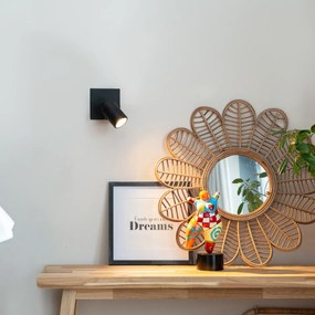 Foco de teto moderno preto quadrado IP44 - Ducha