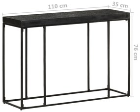 Mesa consola 110x35x76 cm acácia maciça e mangueira preto