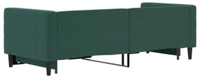 Sofá-cama com gavetão 80x200 cm veludo verde-escuro