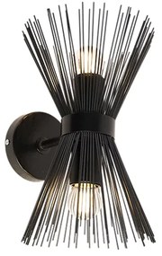 Candeeiro de parede Art Deco preto 2 luzes - Broom