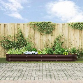 Cama Elevada de Jardim Marrom vidaXL 400x80x44 cm Aço Galvanizado