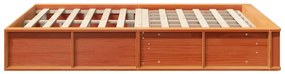Estrutura da Cama Castanho-mel 140 x 190 cm Madeira maciça