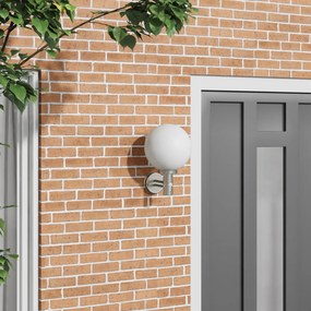vidaXL Luz de Parede Externa com Sensor Prateado Aço Inoxidável IP44
