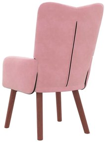 Poltrona Relaxante em Veludo Rosa