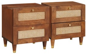 vidaXL Mesas de cabeceira com gaveta 2 pcs 40 x 33.5 x 46 cm