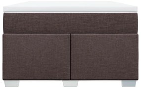 Cama boxspring com colchão 120x190 cm tecido castanho-escuro