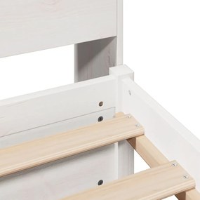 Cama com estante sem colchão 90x200 cm pinho maciço branco