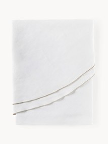 Toalha de mesa redonda em linho com rebordo Kennedy