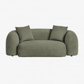 Sofá Coco 2 Lugares Em Chenille Tecido Chenille Verde Sálvia - Sklum