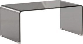 HOMCOM Mesa de Centro em Vidro, Mesa de Sala Retangular de Design Moderno com Bordas Arredondadas Seguras, Cinza Claro Transparente | Aosom Portugal