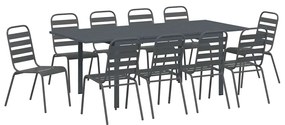 Conjunto de Jantar de 11 Peças 11 pcs Cinzento Largo Metal