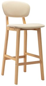 Bancos de bar 2 pcs tecido cor creme