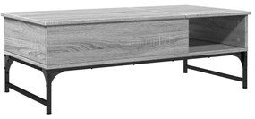 Mesa de centro 100x50x35cm deriv. madeira/metal cinzento sonoma