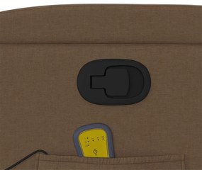 Poltrona de massagens reclinável tecido castanho