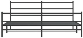 Estrutura de cama com cabeceira e pés 180x200 cm metal preto