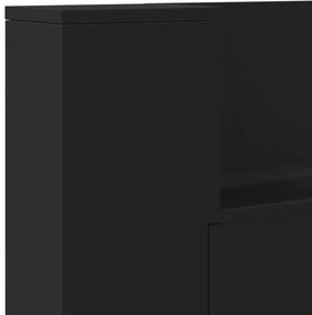 Armário de cabeceira com luzes LED 220x16,5x103,5 cm preto