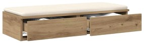 gavetas vidaXL Artisan Carvalho 80x36,5x16,5 cm em Madeira de Engenhar