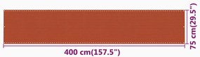 Tela varanda PEAD 75x400 cm laranja