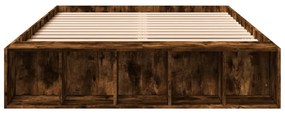 Estrutura cama 140x190 cm derivados de madeira carvalho fumado