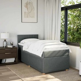 Cama com molas/colchão 80x200 cm tecido cinzento-escuro