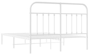 Estrutura de cama com cabeceira 140x190 cm metal branco