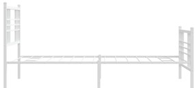 Estrutura de cama com cabeceira e pés 100x190 cm metal branco