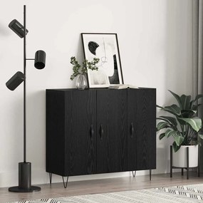vidaXL Buffet Carvalho preto 90 x 34 x 80 cm Madeira processada
