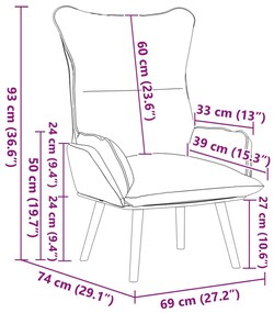 Poltrona Relaxante vidaXL Cinza Nuvem