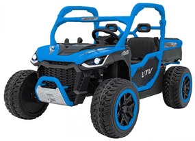 Carro elétrico para Crianças 24V 4x4 2Lugares Farmer Truck UTV Racing Rodas de espuma EVA, Assento Couro Azul