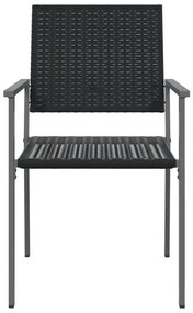 Cadeiras jardim 4 pcs 54x62,5x89 cm vime PE preto