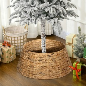 Base para Árvore de Natal 60 cm em Jacinto-de-Água Entrançado à Mão Natural