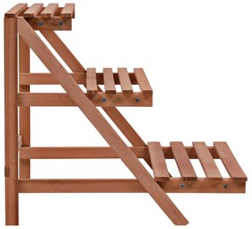 Suporte para plantas de 3 níveis madeira de cedro 48x45x40 cm