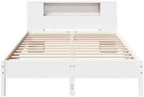 Cama com estante sem colchão 120x190 cm pinho maciço branco