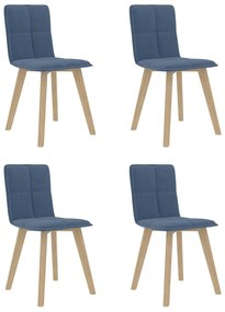 vidaXL Cadeiras de jantar 4 pcs tecido azul