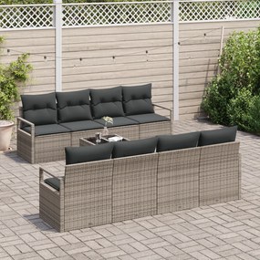 Conjunto de Sofás para Jardim vidaXL de 9 Peças com Almofadas Cinza Ra