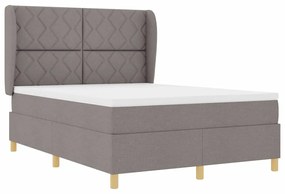 Cama Box Spring vidaXL com Colchão Taupe 160x200 cm Tecido